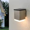 Lindby Solcellelamper > Tyson LED-væglampe solcelle, kantet satineret