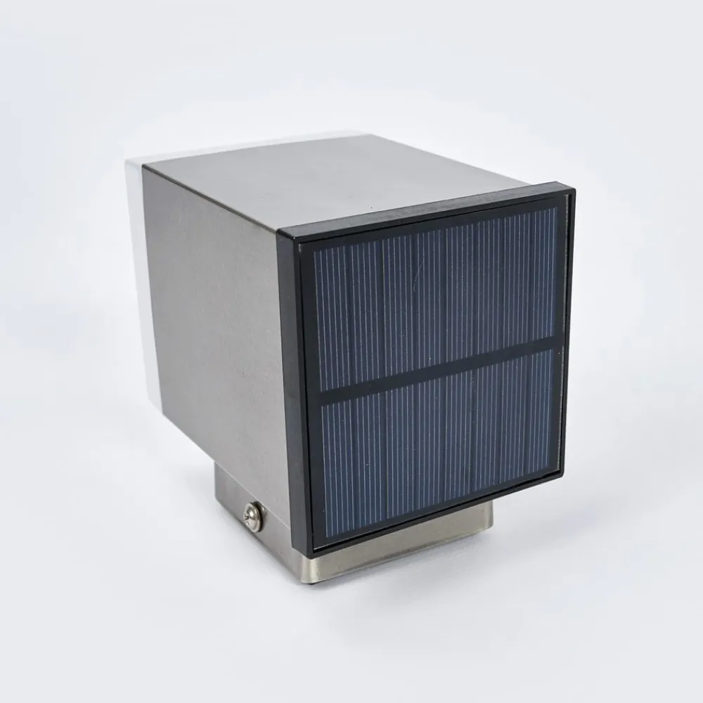 Lindby Solcellelamper > Tyson LED-væglampe solcelle, kantet satineret