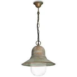 Udendørs Pendellamper ^ Moretti Luce Udendørs hængelampe Campanula 2094, antik messing, Ø 29 cm, IP44