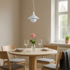 Udendørs Pendellamper ^ Argon Udendørs hængelampe Enduro, hvid, stål, glas, IP44, E27