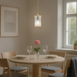 Argon Udendørs Pendellamper|Terrassebelysning > Udendørs hængelampe Nora, guld/transparent, IP44, glas