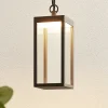 Udendørs Pendellamper ^ Lucande Udendørs LED-pendellampe Cube med glasskærm, 26 cm