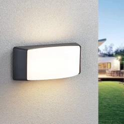 Lindby Væglamper > Udendørs LED-væglampe Alexey, IP65, mørkegrå