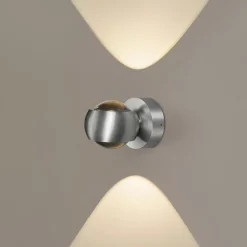 LCD Terrassebelysning > Udendørs LED-væglampe, aluminiumsfarvet, up&down, CCT, dæmpbar