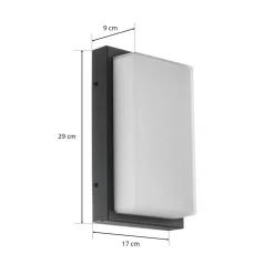 LCD Væglampe Med Sensor > Udendørs LED-væglampe Babett, stål, glas, sensor