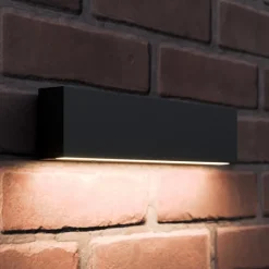 Lucande Terrassebelysning|Væglamper > Udendørs LED-væglampe Elvira, antracit, metal, varmhvid, IP65