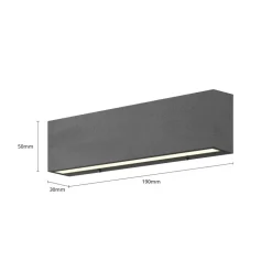 Lucande Terrassebelysning|Væglamper > Udendørs LED-væglampe Elvira, antracit, metal, varmhvid, IP65