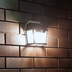 Solcelle Lampe Med Sensor|Væglampe Med Sensor ^ Milagro Lighting Udendørs LED-væglampe Filo Double, sort, IP44