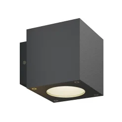 Væglamper ^ Lucande Udendørs LED-væglampe Jarno, antracit, sæt med 2, metal, 9 cm