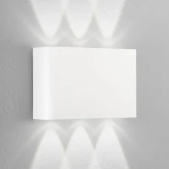 INTEC Væglamper > udendørs LED-væglampe KLEIN, hvid, bredde 16 cm, plast