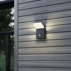 Lucande Væglampe Med Sensor|Terrassebelysning > Udendørs LED-væglampe Nevio, metal, antracit, sensor