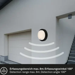Briloner Væglampe Med Sensor|Væglamper > Udendørs LED-væglampe 3765015, sensor, sort