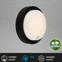 Briloner Væglampe Med Sensor|Væglamper > Udendørs LED-væglampe 3765015, sensor, sort