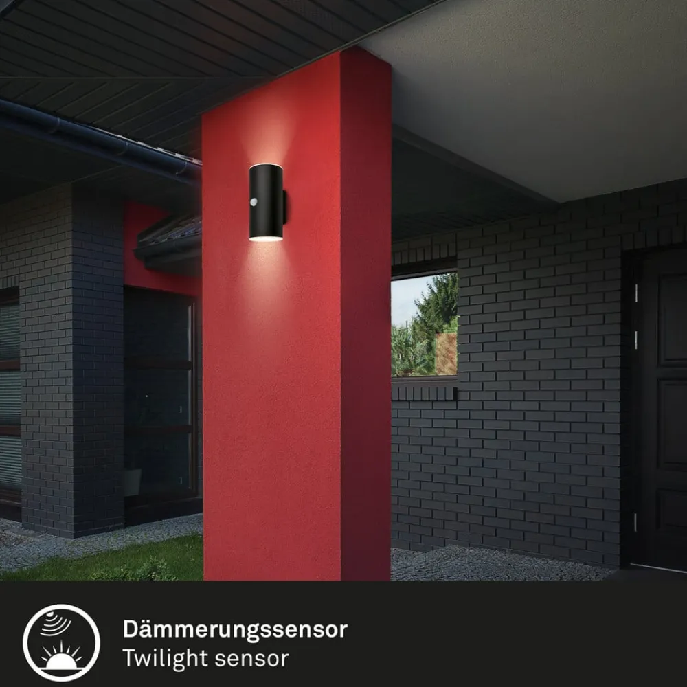 Briloner Væglampe Med Sensor|Væglamper > Udendørs LED-væglampe 3787015, sort, sensor, op/ned