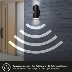 Briloner Væglampe Med Sensor|Væglamper > Udendørs LED-væglampe 3787015, sort, sensor, op/ned