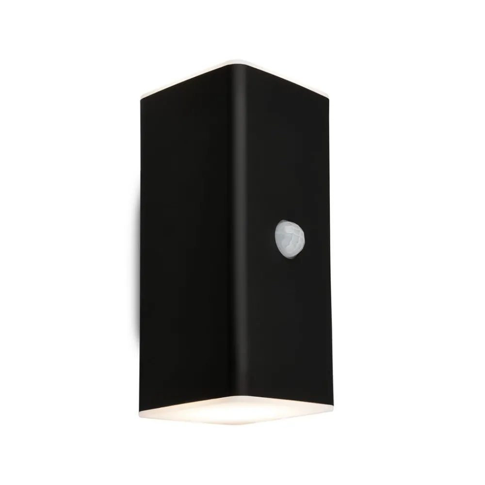 Væglampe Med Sensor|Væglamper ^ Briloner Udendørs LED-væglampe, sort, sensor, op/ned