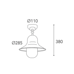 Moretti Luce Udendørs Loftlamper > Udendørs loftlampe Campanula 2095, antik messing, Ø 29 cm IP44