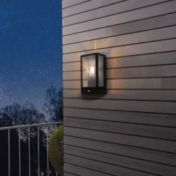EGLO Væglampe Med Sensor|Væglamper > Udendørs væglampe Alamonte med sensor, sort