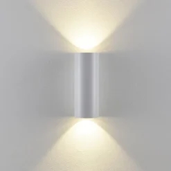 Deko-Light Væglamper > Udendørs væglampe CAN, hvid, 2 lyskilder, Ø 8 cm, IP65, metal, GU10
