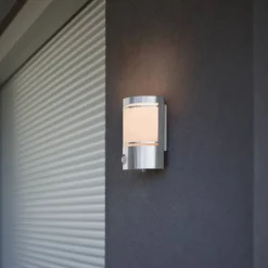 Væglampe Med Sensor|Terrassebelysning ^ EGLO Udendørs væglampe Cerno, bevægelsessensor, stål