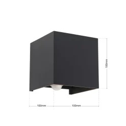 Væglampe Med Sensor|Terrassebelysning ^ ORION Udendørs væglampe Cube-S, antracit, metal, sensor