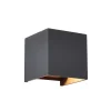 Væglamper ^ Mantra Iluminación Udendørs væglampe Davos, grå, kantet, dæmpbar, aluminium