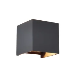 Væglamper ^ Mantra Iluminación Udendørs væglampe Davos, grå, kantet, dæmpbar, aluminium