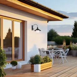 Argon Terrassebelysning > Udendørs væglampe Enduro, sort, stål, glas, IP44, E27