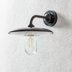 Moretti Luce Væglamper > Udendørs væglampe Golfo bruneret messing glas klar