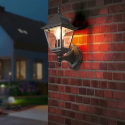 Trio Lighting Terrassebelysning|Væglamper > Udendørs væglampe Livenza, topfatning, sort, aluminium