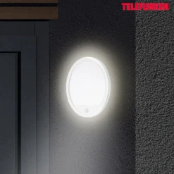 Telefunken Væglampe Med Sensor > Udendørs væglampe med sensor Nizza Ø 28cm hvid 4.000K