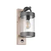 Væglampe Med Sensor ^ Trio Lighting Udendørs væglampe Sambesi, trælook, trykstøbt aluminium, sensor