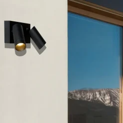 Lucide Udendørs Spot|Væglamper > Udendørs vægspot Taylor Sensor, 2 lyskilder, sort