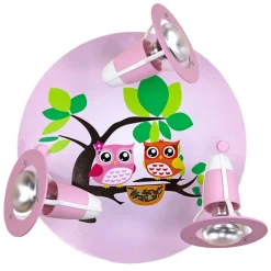 Elobra Loftlamper > Ugle loftlampe til børneværelset, rosa