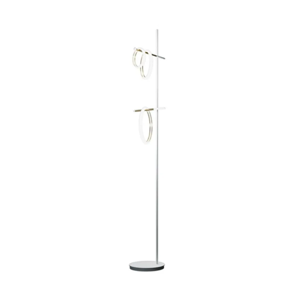Marchetti Gulvlamper|Gulvlamper > Ulaop LED-gulvlampe, tre ringe, hvid