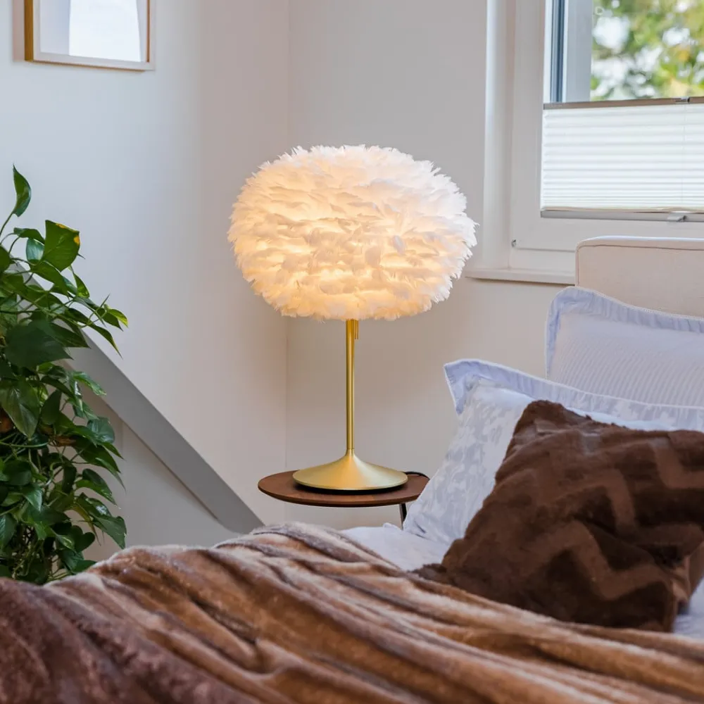 UMAGE Bordlamper > Eos medium bordlampe, hvid/messing