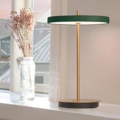 Bordlamper ^ UMAGE LED-bordlampe Asteria Move skovgrøn/messing 31cm