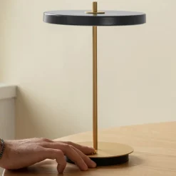 UMAGE Bordlamper > LED-bordlampe med batteri Asteria Move antracit/messing 31 cm