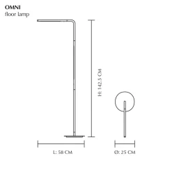 UMAGE Gulvlamper|Gulvlamper > LED-gulvlampe Omni, messingfarvet, højde 143 cm, 2 lyskilder