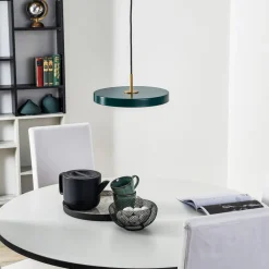 UMAGE Pendellamper > LED-hængelampe Asteria Mini mørkegrøn/messing Ø 31 cm