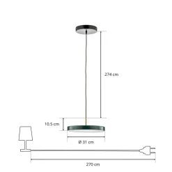 UMAGE Pendellamper > LED-hængelampe Asteria Mini mørkegrøn/messing Ø 31 cm