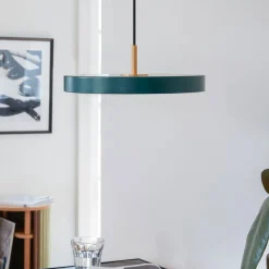 Pendellamper ^ UMAGE LED-hængelampe Asteria Medium, grøn/messing, Ø 43 cm