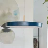 UMAGE Pendellamper > LED-hængelampe Asteria Mini, petrol/messing, Ø 31 cm