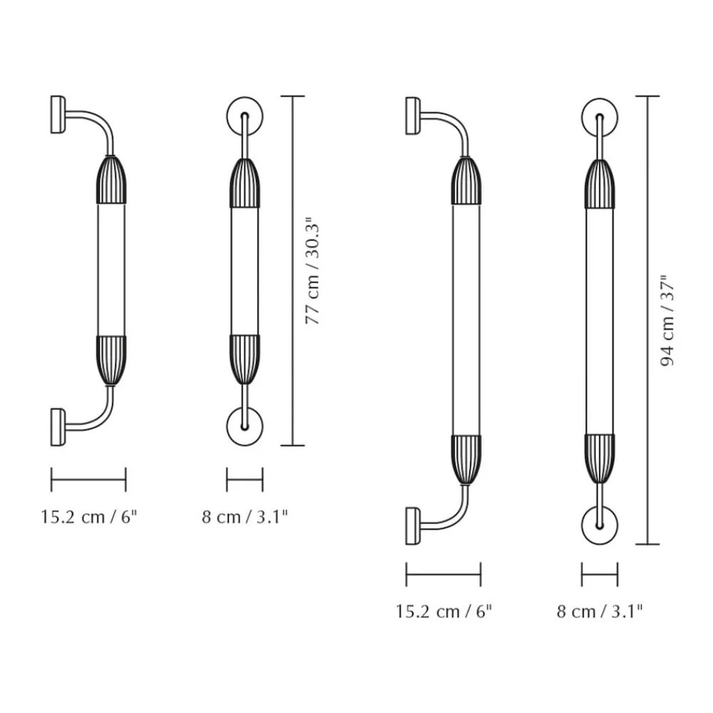 Væglamper|Væglamper ^ UMAGE væglampe Lemon Squeeze 2 lyskilder, længde 77 cm, messing
