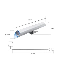 Uvc Luftrensere / Uv-C Desinfektionslamper|Møbel Og Interiør ^ Waldmann UV-C luft-desinfektionslampe ZAPP!80, 70m³/t