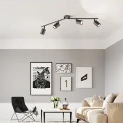 FISCHER & HONSEL Loftlamper|Loftlamper > Vano LED-loftspot, sort, 4 lyskilder
