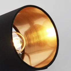 Væglamper|Spotlights ^ Lindby Vasilia væglampe i sort og guld, 1 lyskilde.
