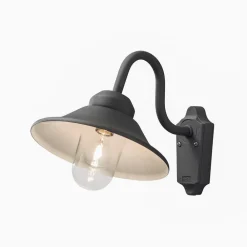 Væglamper ^ Konstsmide Vega udendørs væglampe, bredde 29,5 cm, sort