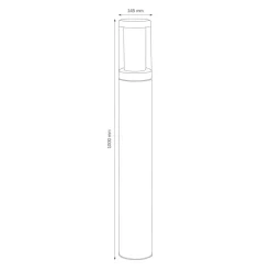 LCD Gadebelysning > Vejlampe 1257 i rustfrit stål, saltvandsresistent 100 cm