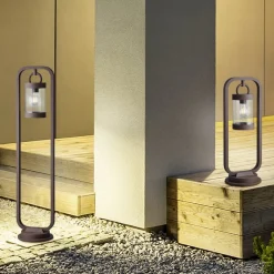 Trio Lighting Gadebelysning > Vejlampen SAMBESI, rustfarvet, højde 100 cm, metal, IP44
